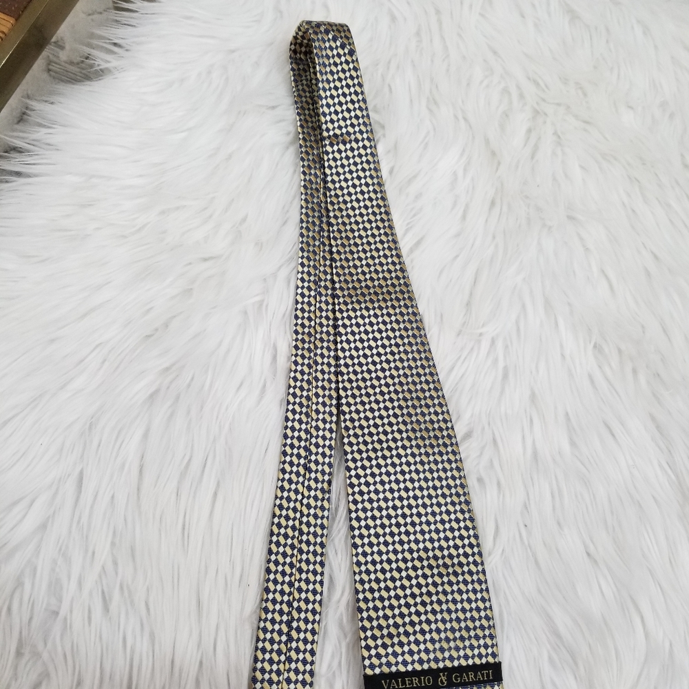 VALERIO GARATI New!!  Gold and Blue Silk Tie, 100% Silk. - Picture 4 of 10